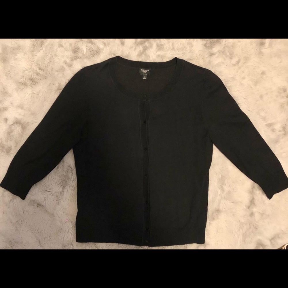 Talbots black button up cardigan